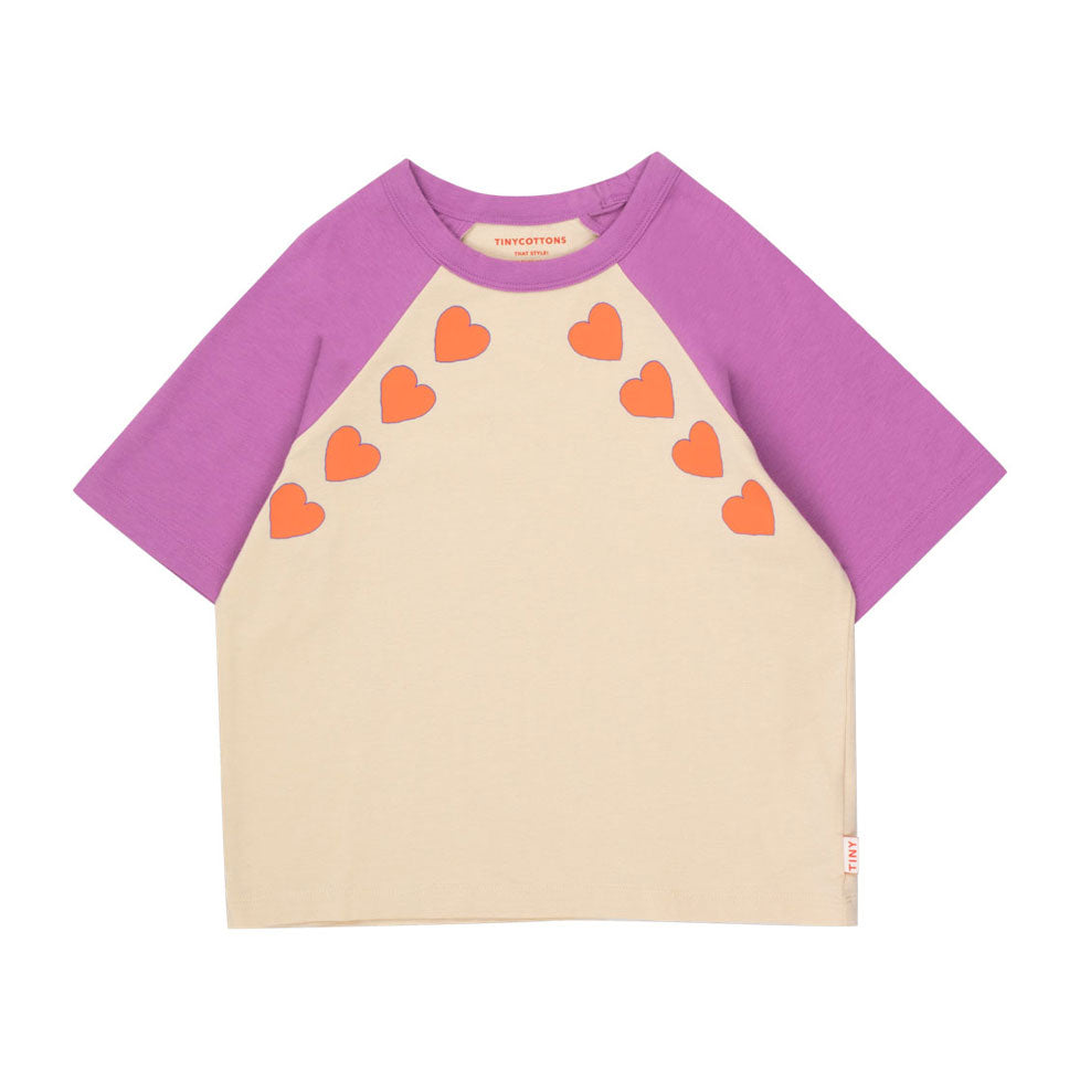 Tiny Cottons Vanilla/Orchid Hearts Tee