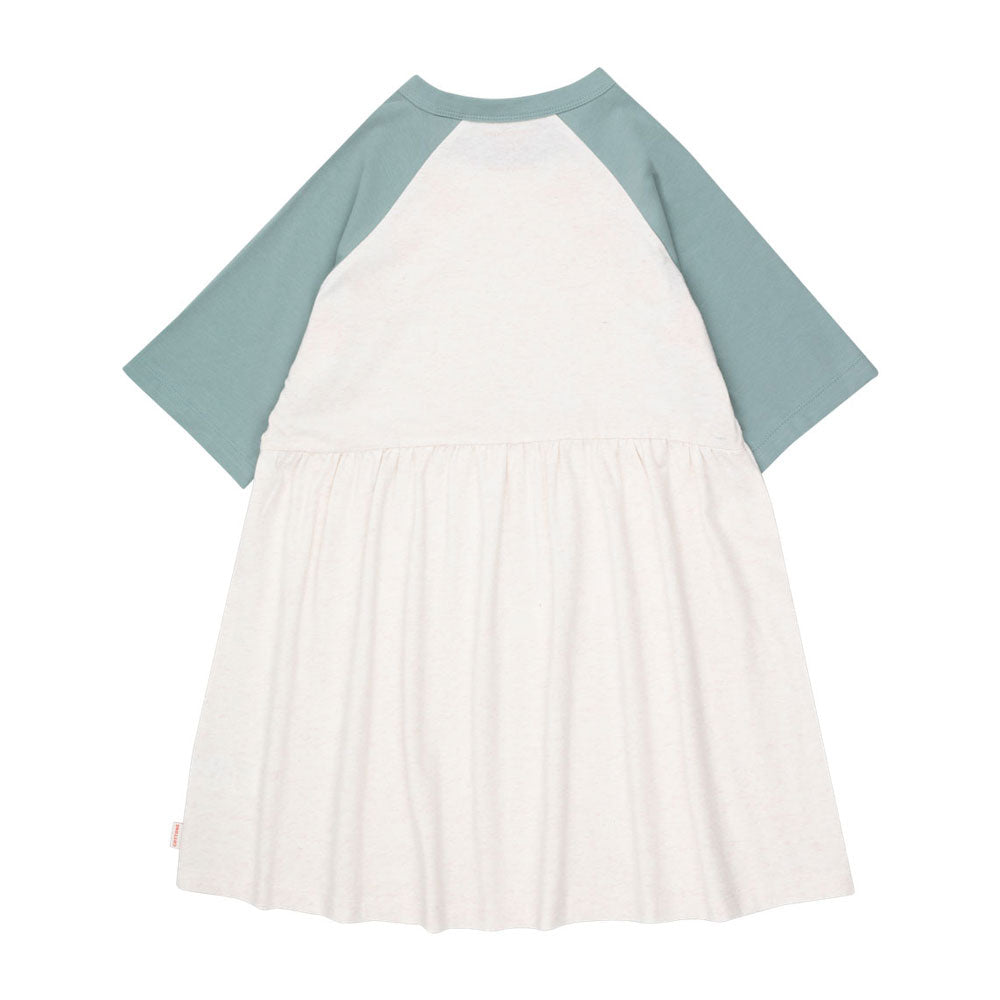 Tiny Cottons Light Cream Heather/Warm Grey Hearts Dress