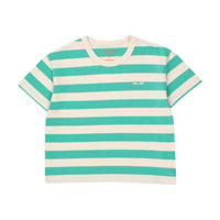 Tiny Cottons Light Cream/Emerald Stripes Tee