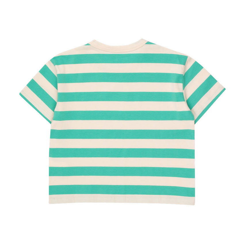 Tiny Cottons Light Cream/Emerald Stripes Tee