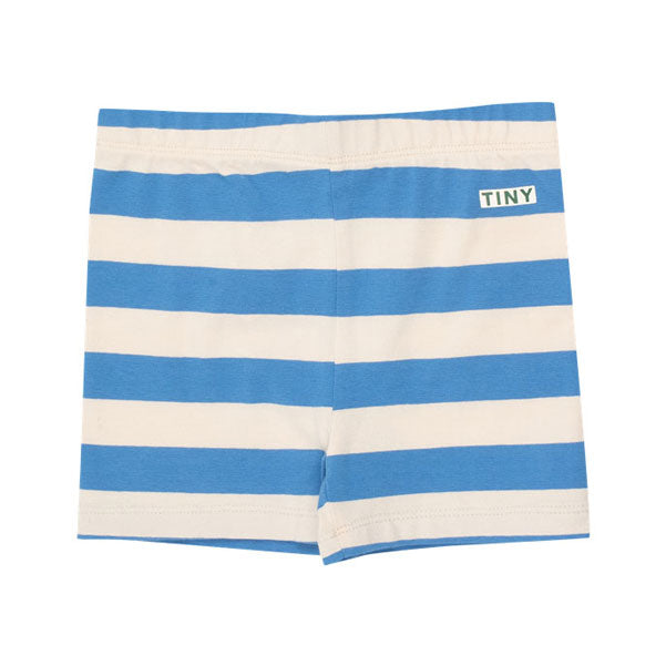 Tiny Cottons Light Cream/Azure Stripes Short Leggings