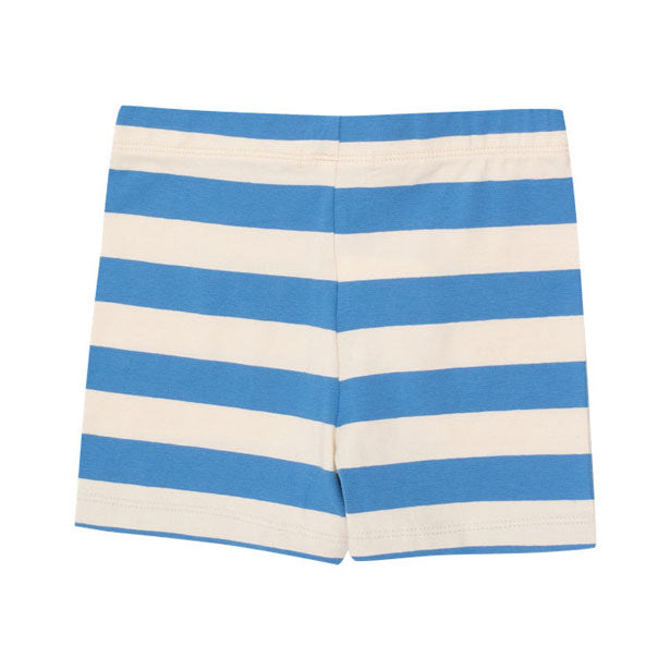 Tiny Cottons Light Cream/Azure Stripes Short Leggings