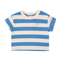 Tiny Cottons Light Cream/Azure Stripes Baby Tee