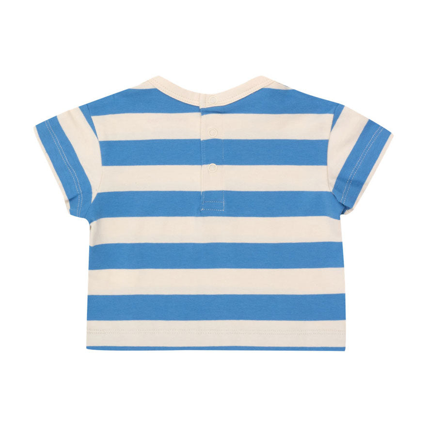 Tiny Cottons Light Cream/Azure Stripes Baby Tee