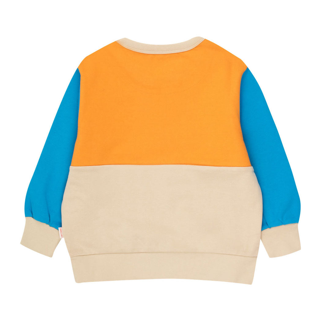Tiny Cottons Orange/Vanilla Tiny Color Block Sweatshirt