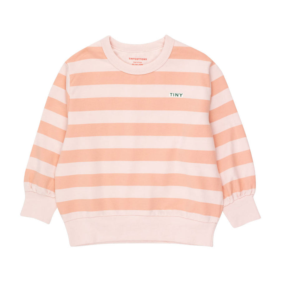 Tiny Cottons Pastel Pink/Papaya Stripes Sweatshirt