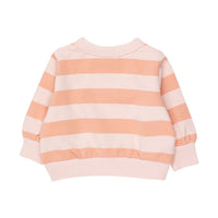 Tiny Cottons Pastel Pink/Papaya Stripes Baby Sweatshirt
