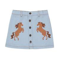 Tiny Cottons Blue-Grey Horses Skirt