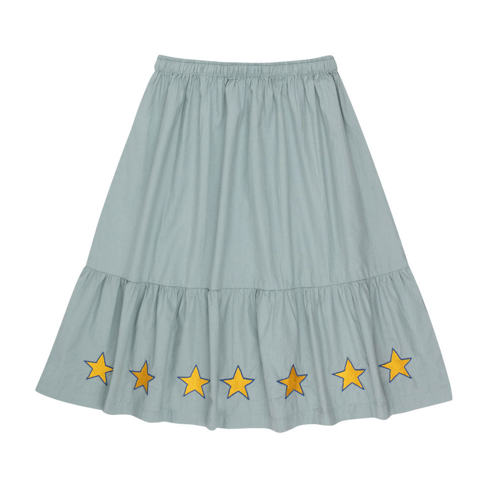 Tiny Cottons Warm Grey Stars Long Skirt