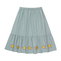 Tiny Cottons Warm Grey Stars Long Skirt