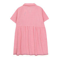 Tiny Cottons Dark Pink Flamingos V Neck Dress
