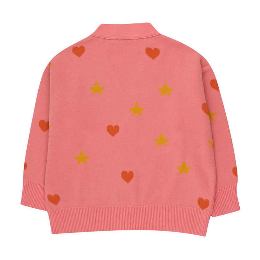 Tiny Cottons Pink Hearts Stars Cardigan