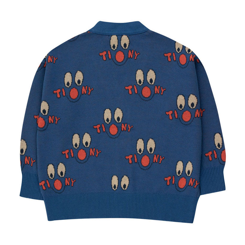 Tiny Cottons Azure Clowns Cardigan
