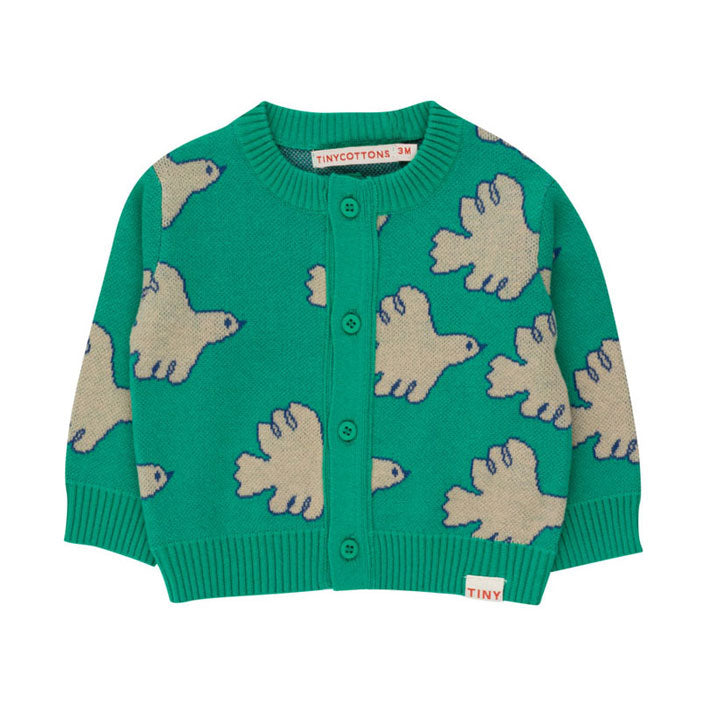Tiny Cottons Emerald Doves Baby Cardigan
