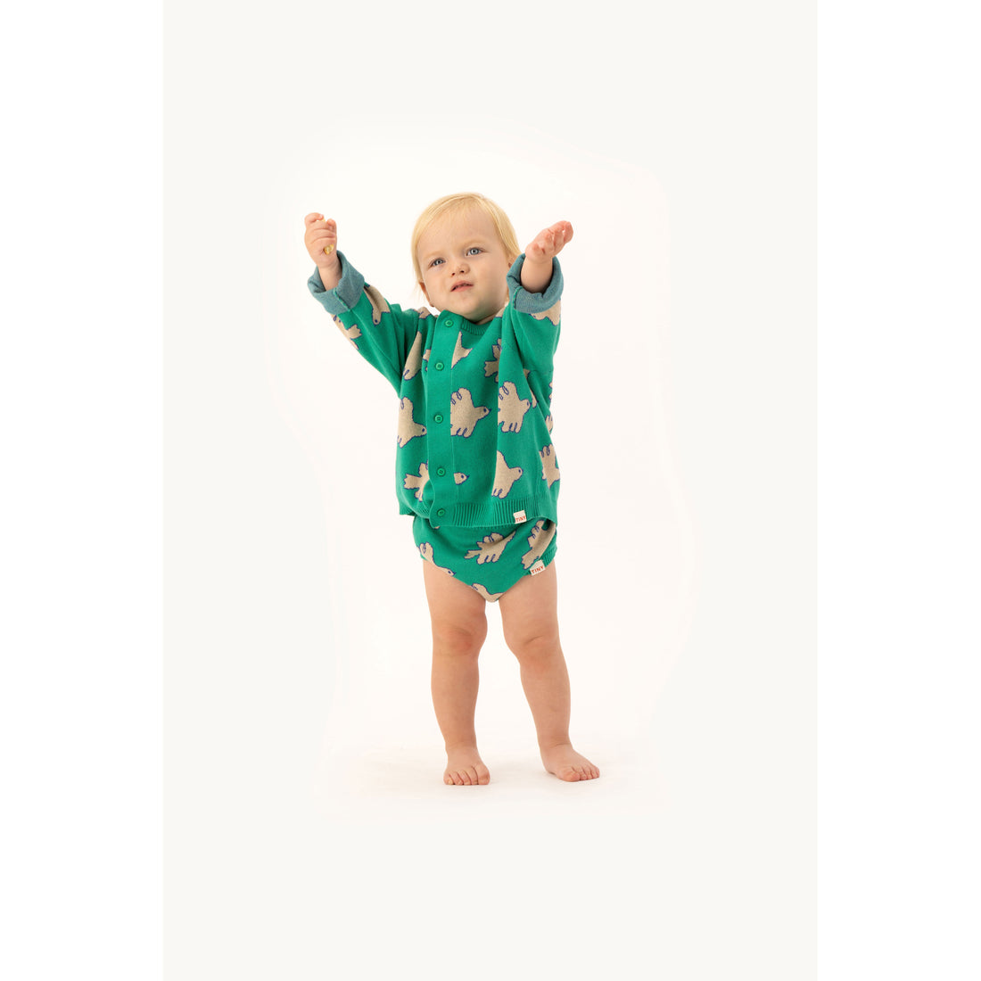Tiny Cottons Emerald Doves Baby Cardigan