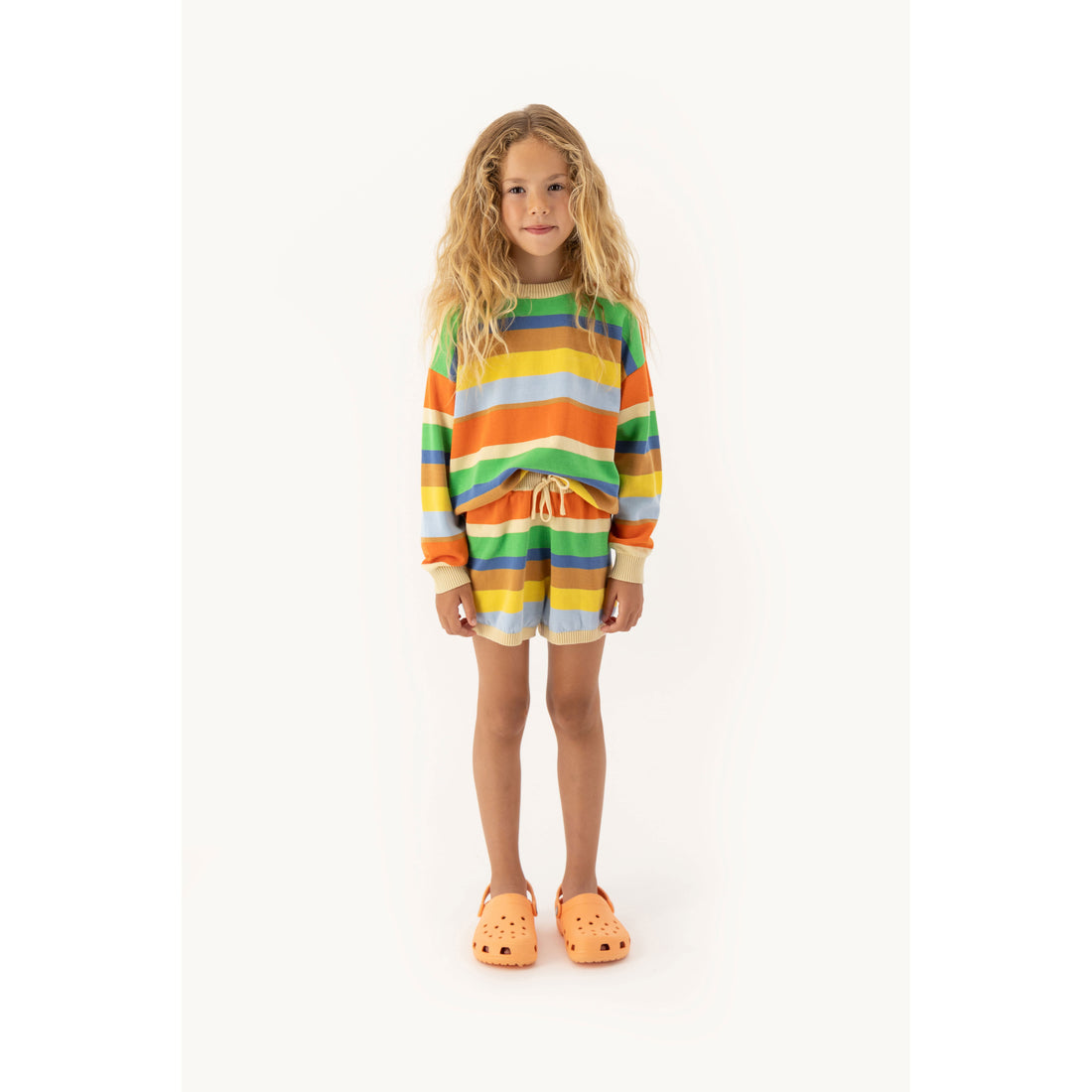 Tiny Cottons Orange Retro Stripes Sweater