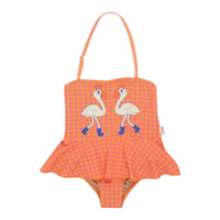 Tiny Cottons Marigold/Dark Pink Flamingos Swimsuit