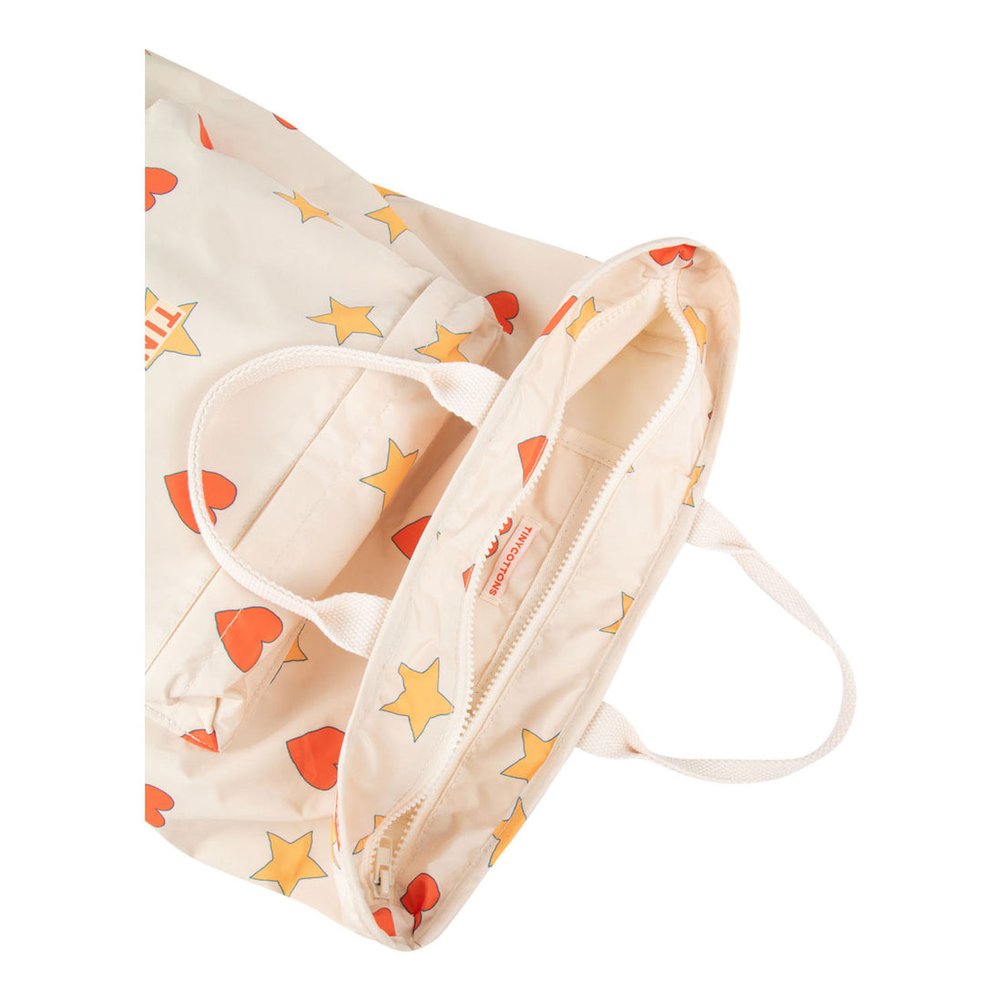Tiny Cottons Light Cream Hearts Stars Totepack