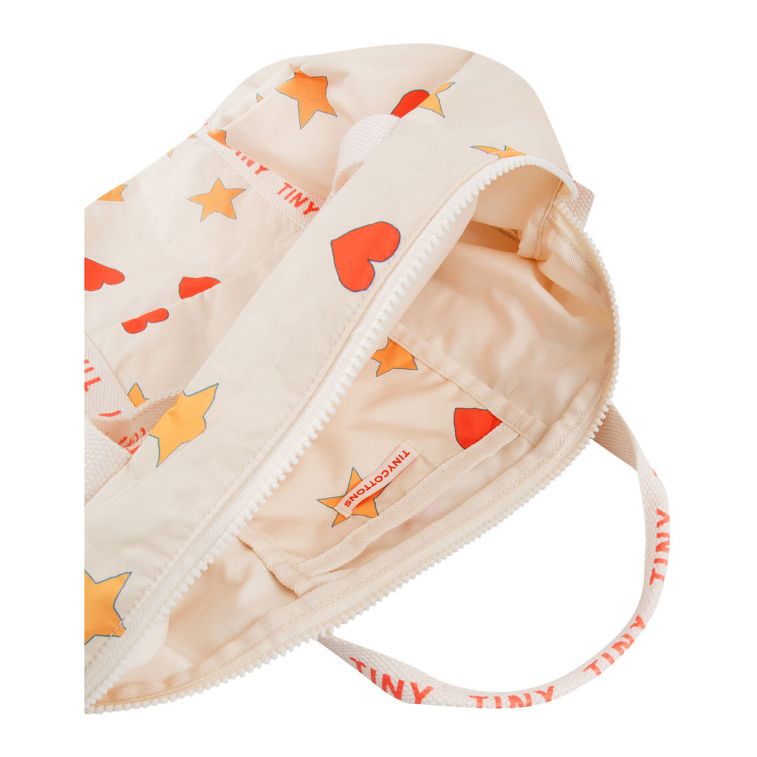 Tiny Cottons Light Cream Hearts Stars Duffel
