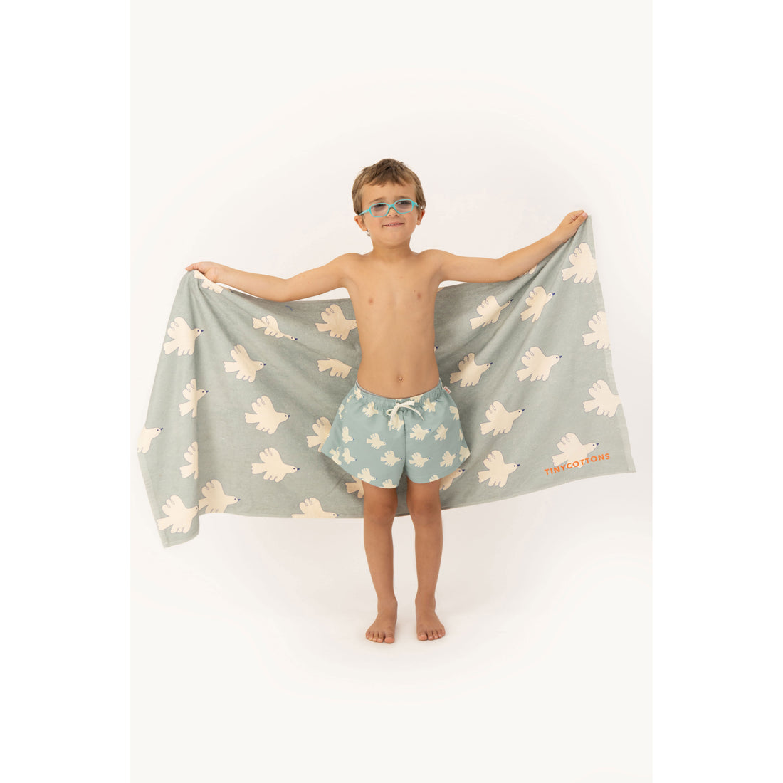 Tiny Cottons Warm Grey Doves Towel