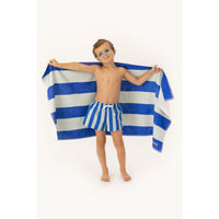Tiny Cottons Jade Grey/Ultramarine Stripes Towel