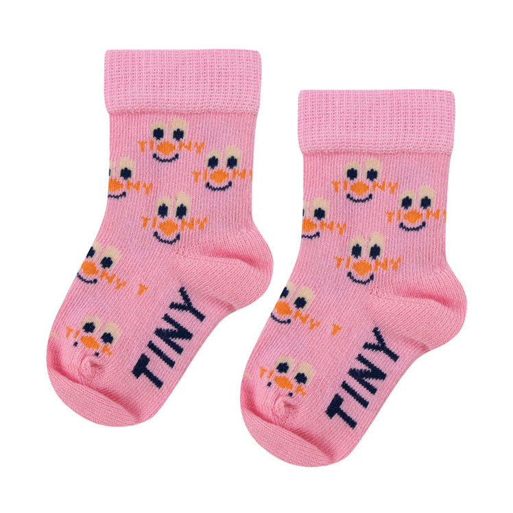 Tiny Cottons Pink Clowns Medium Baby Socks