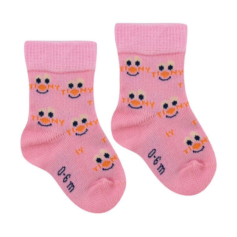 Tiny Cottons Pink Clowns Medium Baby Socks