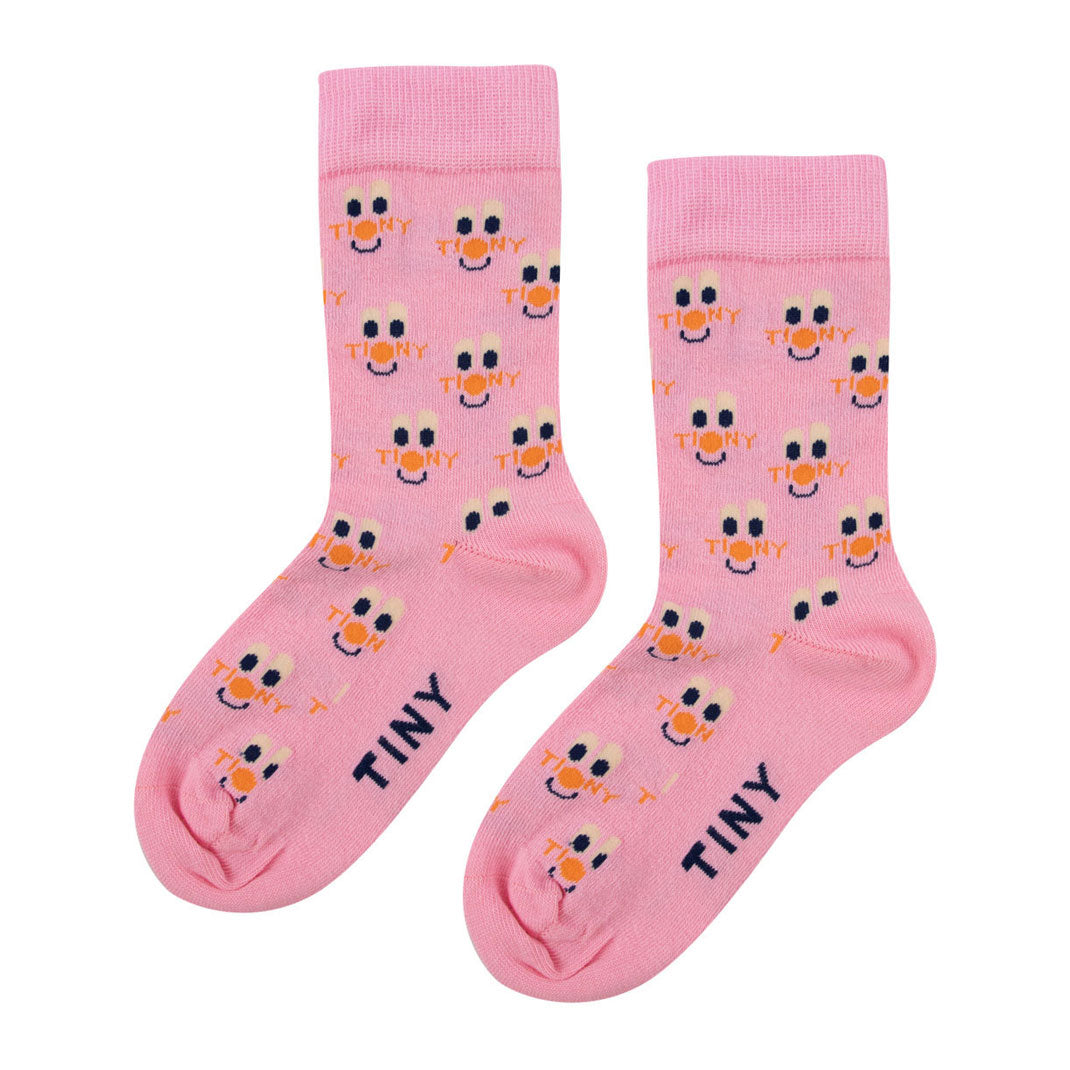 Tiny Cottons Pink Clowns Medium Socks