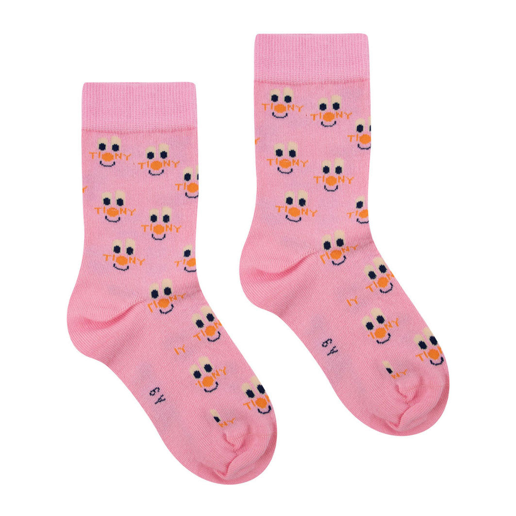 Tiny Cottons Pink Clowns Medium Socks