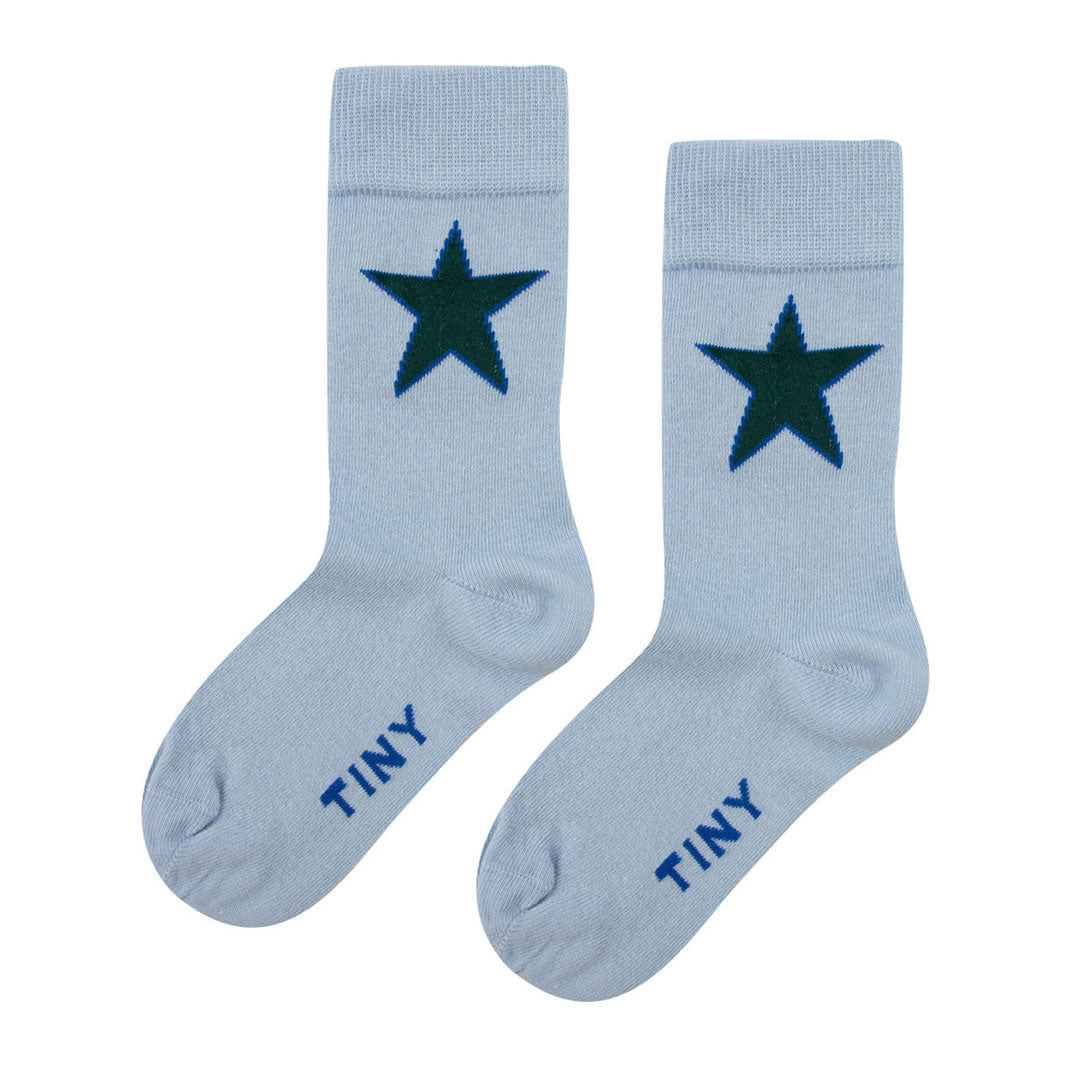 Tiny Cottons Blue-Grey Star Medium Socks