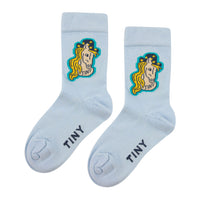 Tiny Cottons Jade Grey Horse Medium Socks
