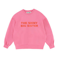 Tiny Cottons Dark Pink Womens The Shiny Big Sister Sweatshirt