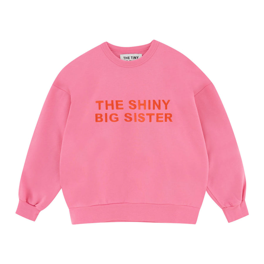 Tiny Cottons Dark Pink Womens The Shiny Big Sister Sweatshirt