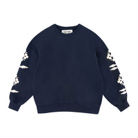Tiny Cottons Navy Womens Geometric Flowers Sweatshirt