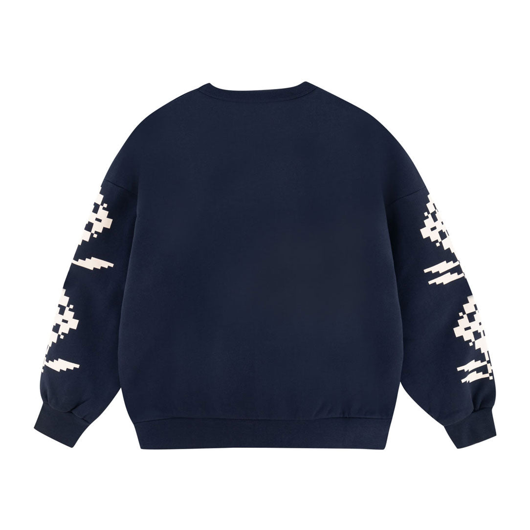 Tiny Cottons Navy Womens Geometric Flowers Sweatshirt