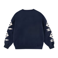 Tiny Cottons Navy Womens Geometric Flowers Sweatshirt