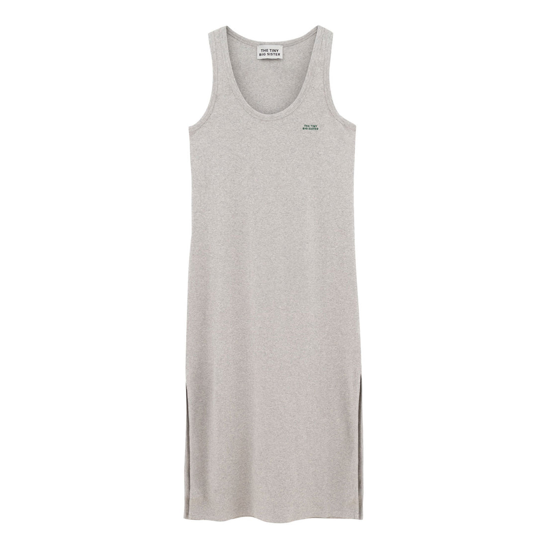 Tiny Cottons Medium Grey Heather Womens Melange Tank Midi Dress