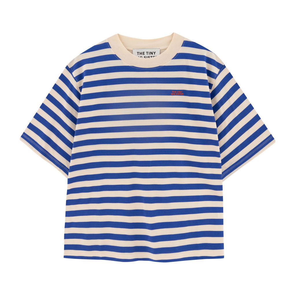 Tiny Cottons Light Cream/Ultramarine Womens Striped Relaxed Tee