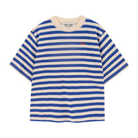 Tiny Cottons Light Cream/Ultramarine Womens Striped Relaxed Tee