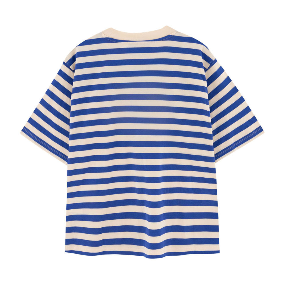 Tiny Cottons Light Cream/Ultramarine Womens Striped Relaxed Tee