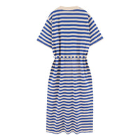 Tiny Cottons Light Cream/Ultramarine Womens Striped Relaxed Dress
