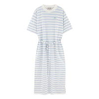 Tiny Cottons Off-White/Blue-Grey Womens Striped Relaxed Dress