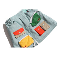Tia Cibani Kelp Mix Morgan Patchwork Cargo Skirt