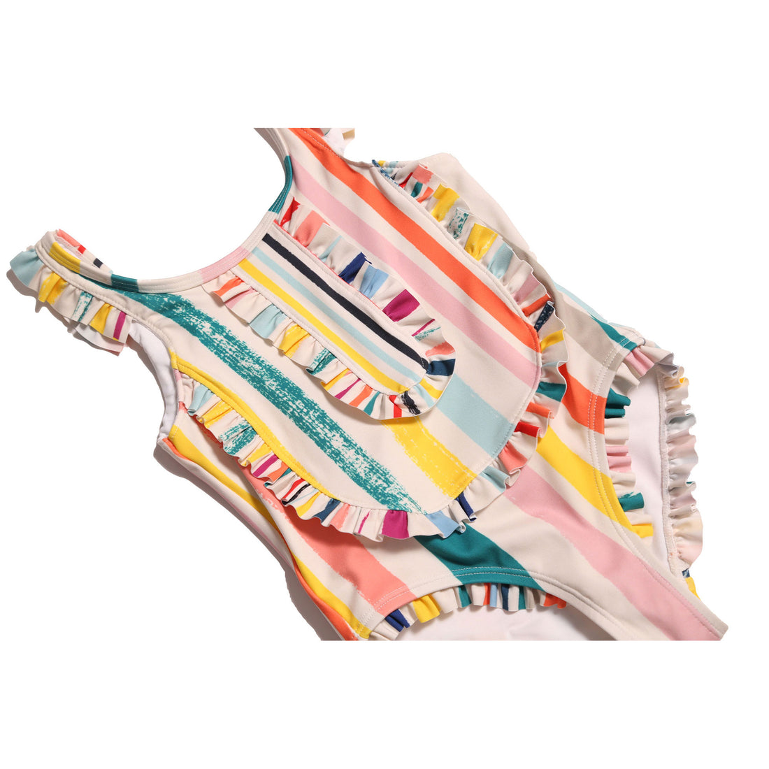 Tia Cibani Rainbow Ruffle Marina Diving Suit