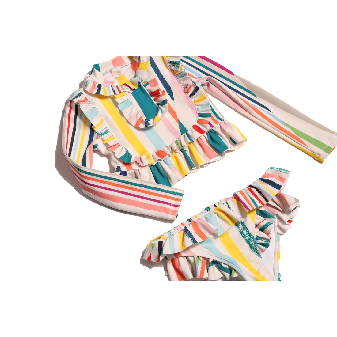 Tia Cibani Rainbow Ruffle Marina Rashguard Set