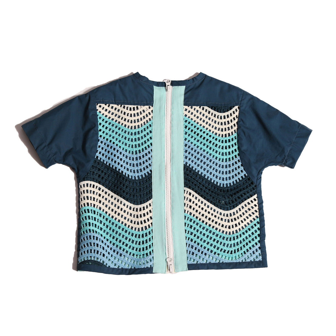 Tia Cibani Bay Mix Misty Mixed Media Blouse