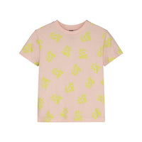 Bonmot Tan Rose Allover Logo Tee