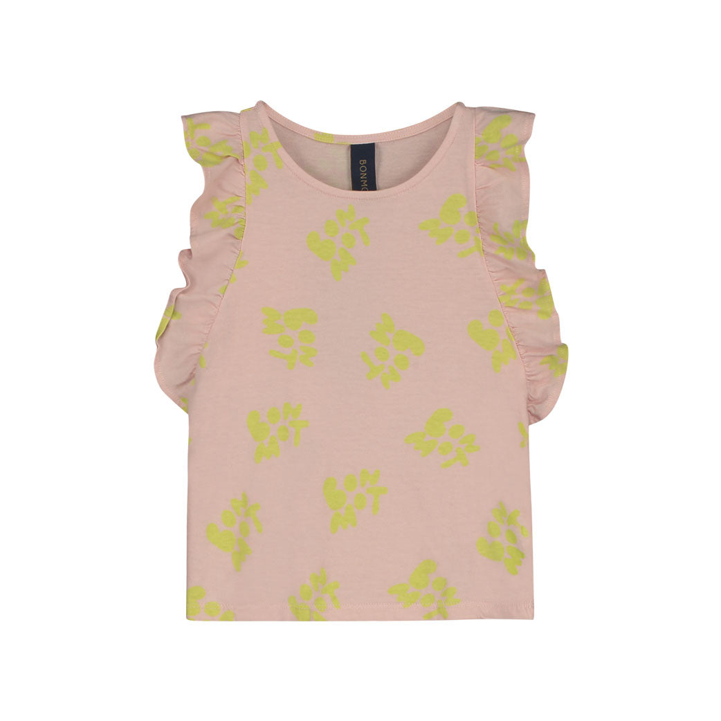 Bonmot Tan Rose Bonmot Allover Frilles Tee