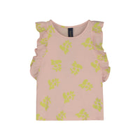 Bonmot Tan Rose Bonmot Allover Frilles Tee