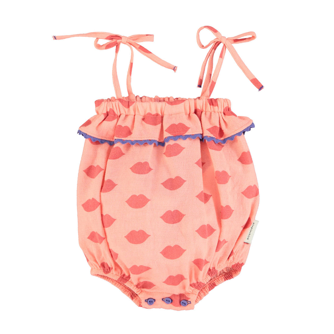 Piupiuchick Coral Red Lips Romper